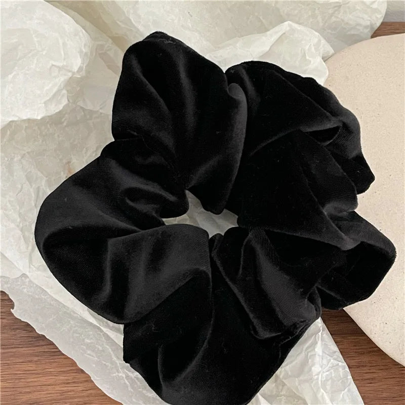 Flannel Oversized Velvet Hair Scrunchie for Women