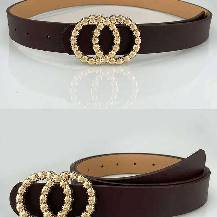 Green PU Leather Women's Fashion Belt