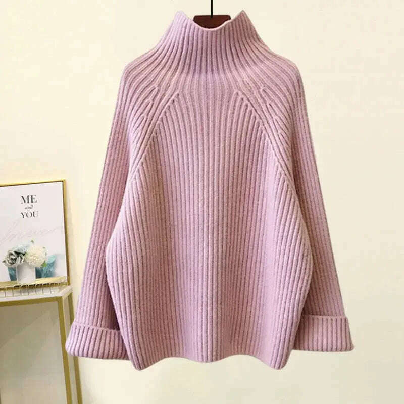 Winter Knitwear Set: Turtleneck Sweater & Wide-Leg Pants - D&M Boutique