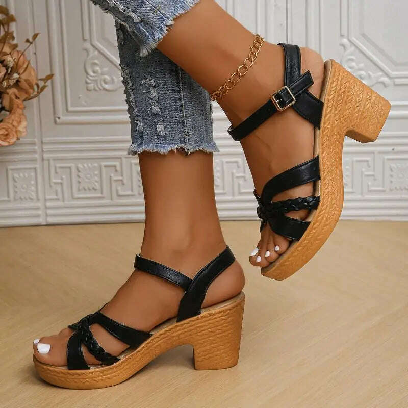 2024 Summer Ankle Strap High Heel Sandals - Platform Gladiator