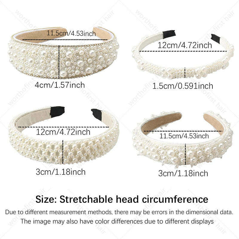 Hair Hoop with ABS Pearl Decoration for Women.