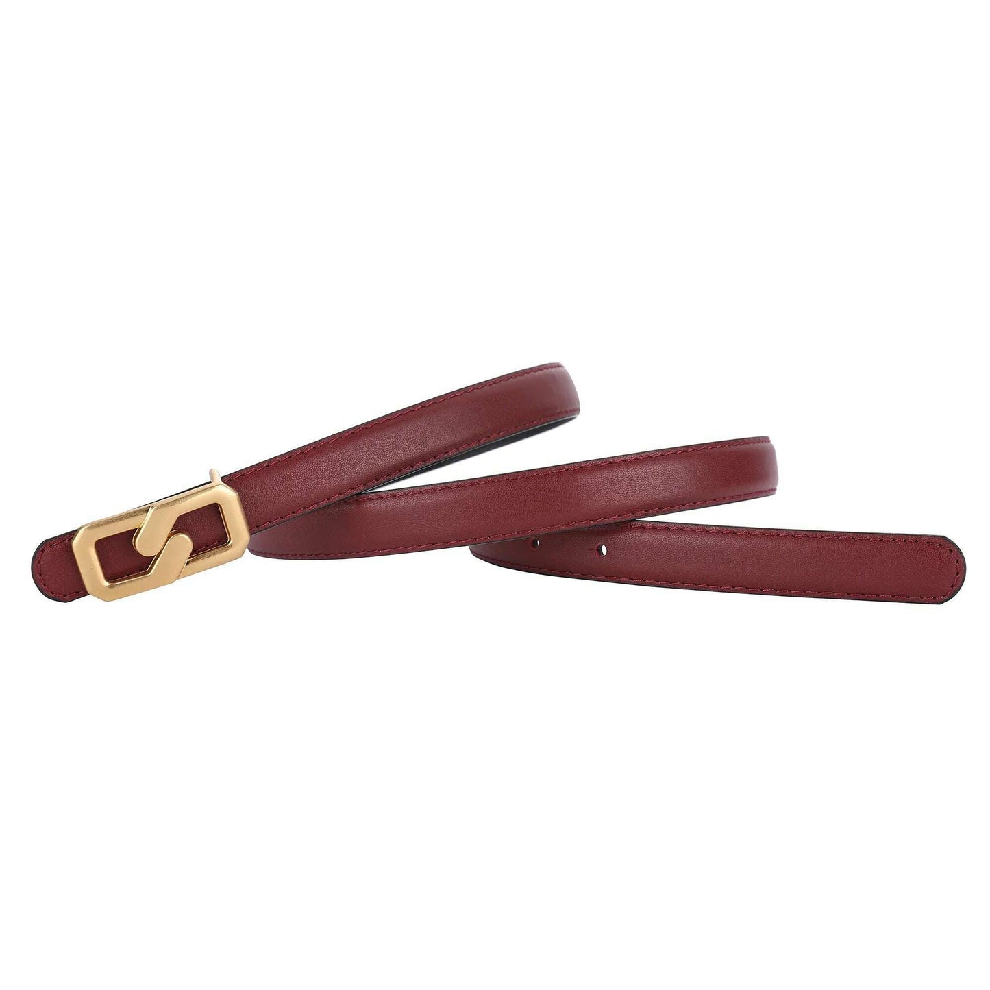 Luxury Women's Skinny Belt with Gold Buckle
