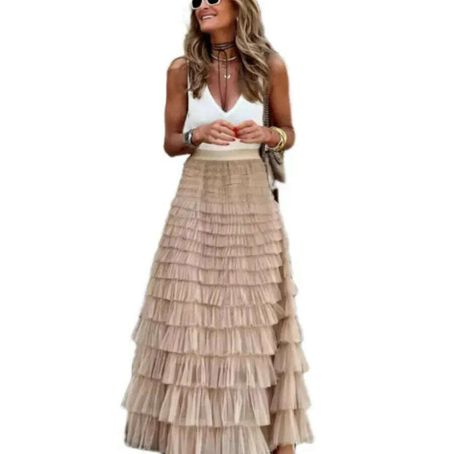 2024 New Casual Women's Solid Ball Gown Long Skirt - D&M Boutique