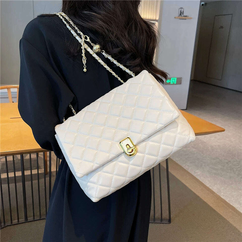 Burminsa Quilted Chain Shoulder Bag for Women