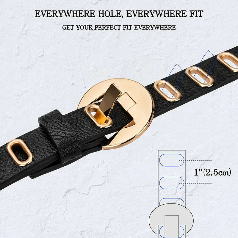 Maikun Grunge Women’s PU Leather Belt with Alloy Pin Buckle