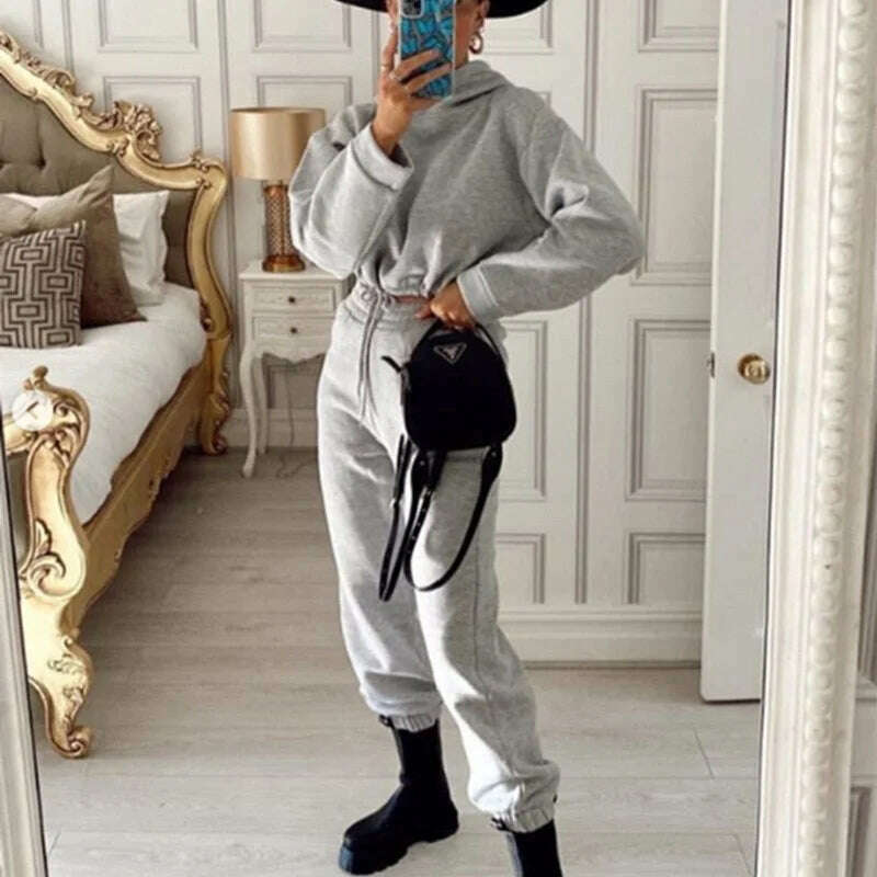 2024 Women's Casual Tracksuit, Hooded Sweatshirt & Pants Set