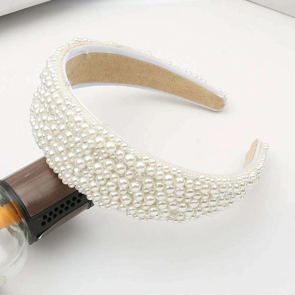 Hair Hoop with ABS Pearl Decoration for Women