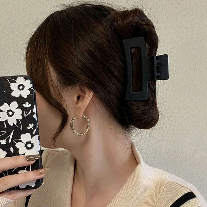 Large Black Letter Hair Clip.