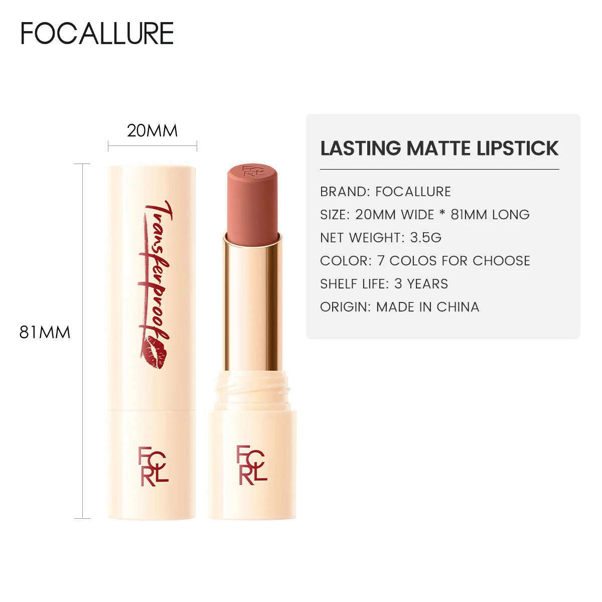 FOCALLURE Lightweight Matte Lipstick