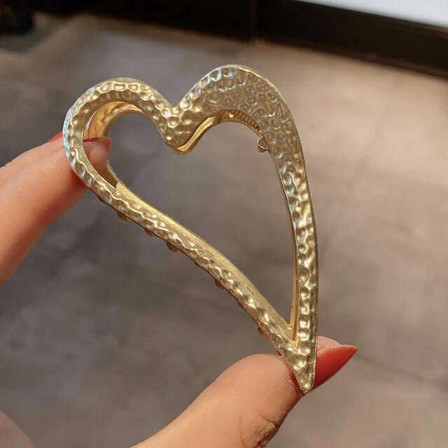 2024 Elegant Gold & Silver Geometric Metal Hair Claw
