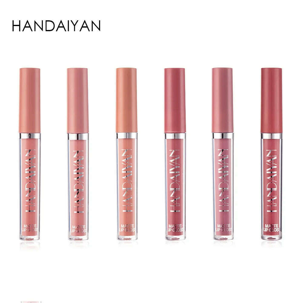 HANDAIYAN 6Pcs Velvet Matte Lip Gloss Set