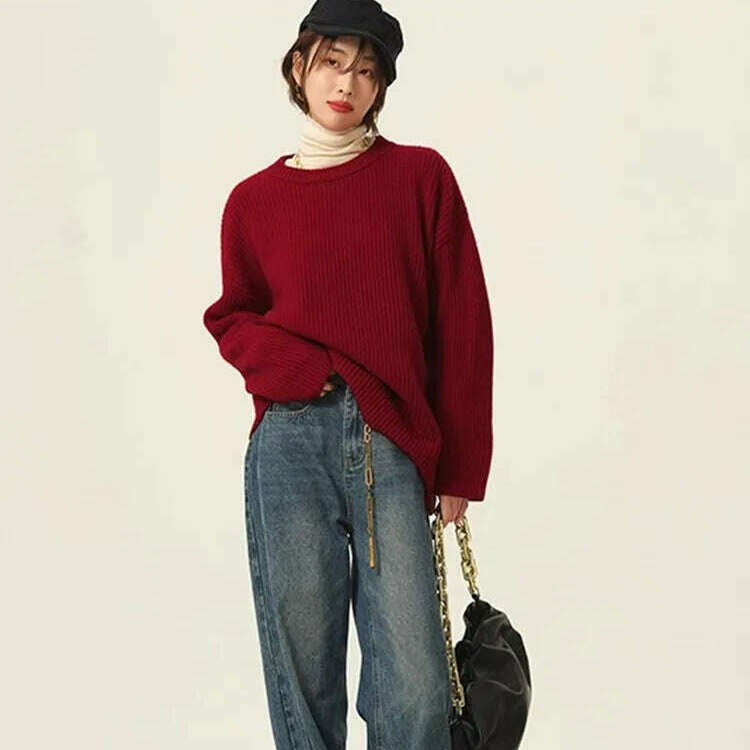 100% Cashmere Turtleneck Sweater – Loose Long Sleeve - D&M Boutique