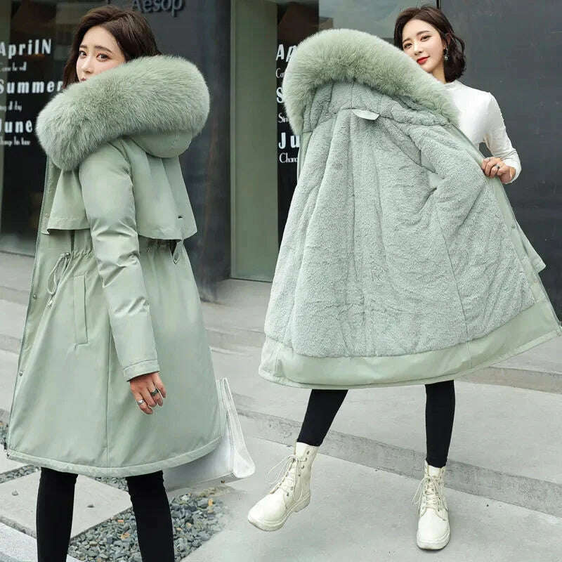 2024 Winter Parka – Hooded, Wool Liner, Fur Collar, Padded, 6XL
