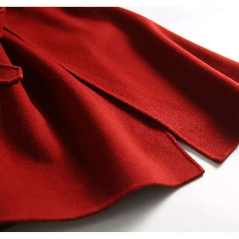 Women's V-neck Retro Woolen High-Waisted Sleeveless Dress