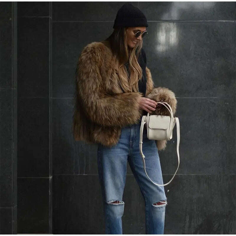 Fashion Faux Fur Jacket Coat for Women – Cozy & Stylish Winter Cardigan