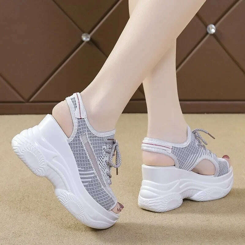 Summer Wedge Heel Sandals - Elastic Cloth & Thick Sole