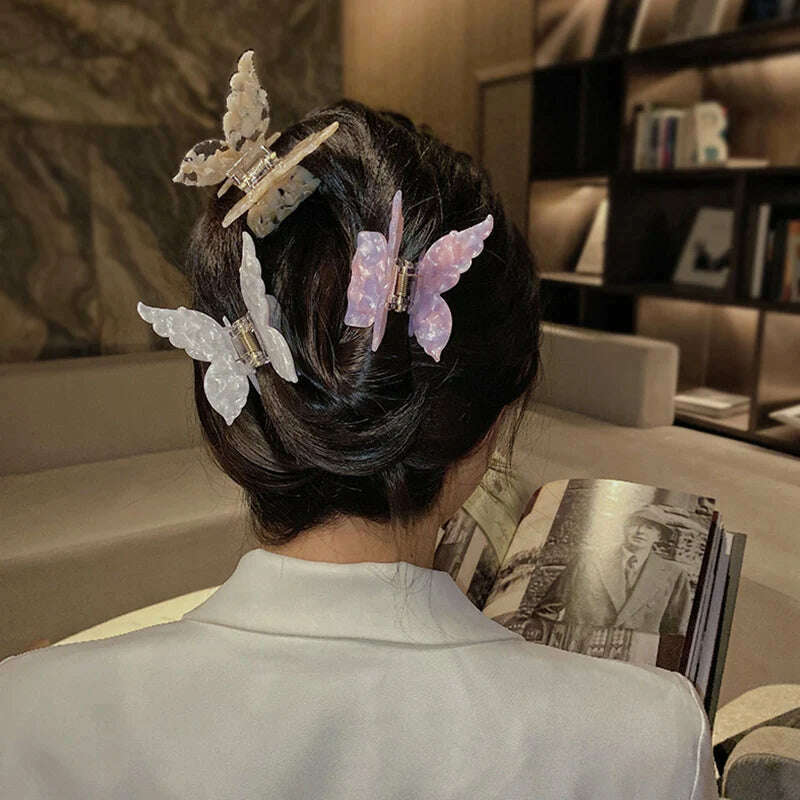 Vintage Butterfly Acetate Hair Claw Clip