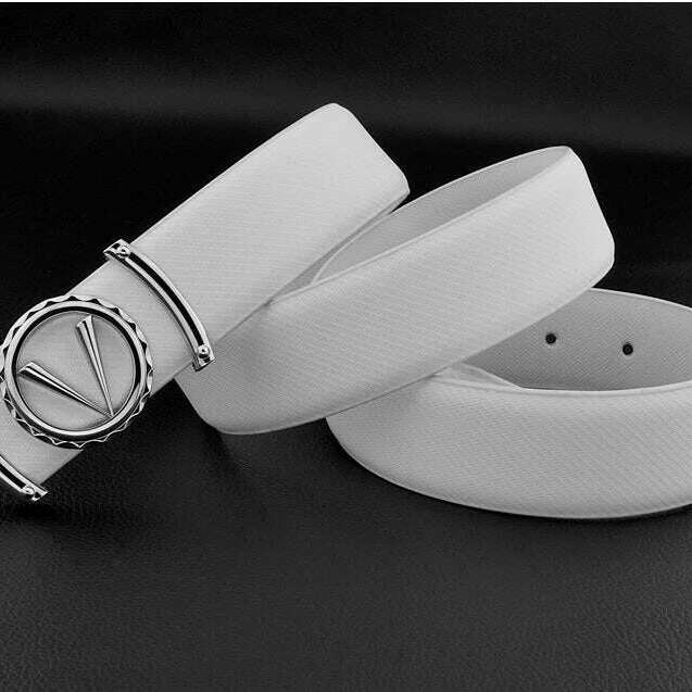 3.3cm Luxury Letter V Designer Leather Belt