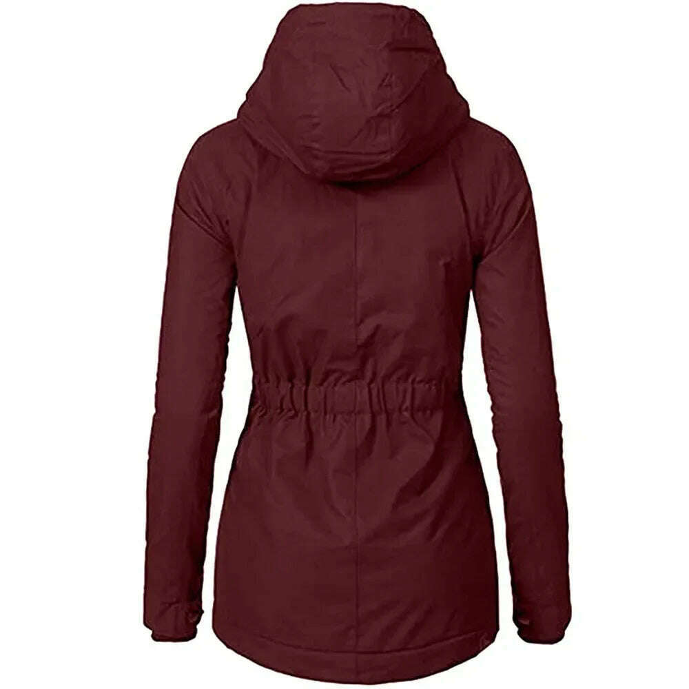 2024 Hooded Zipper Coat – Loose Fit, Pockets, Thick Parka - D&M Boutique