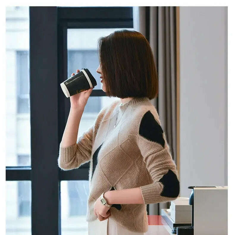 100% Wool O-Neck Sweater: Women’s Autumn/Winter Pullover - D&M Boutique