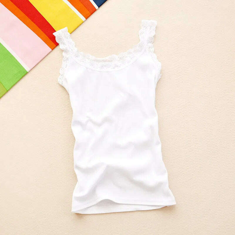 Lace Patchwork Tank Top – Sleeveless, Bodycon Fit - D&M Boutique