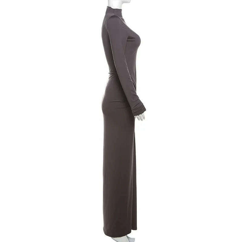 TOSSY Pleated High-Waist Maxi Dress