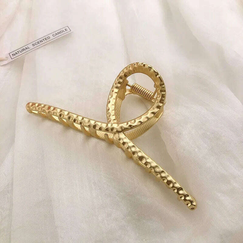 2024 Elegant Gold & Silver Geometric Metal Hair Claw