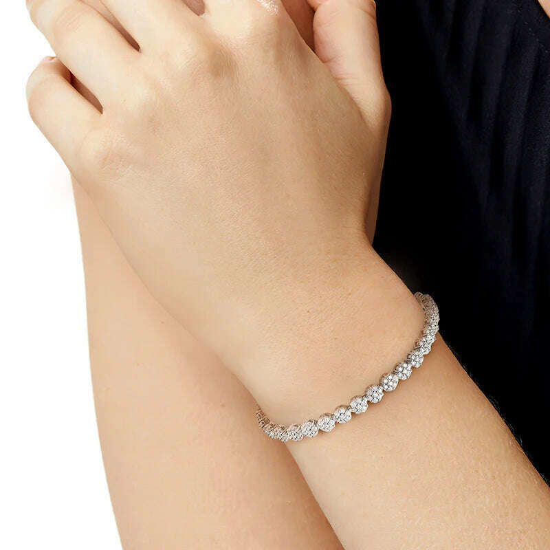 KNOBSPIN D VVS1 Moissanite Tennis Bracelet 925 Silver