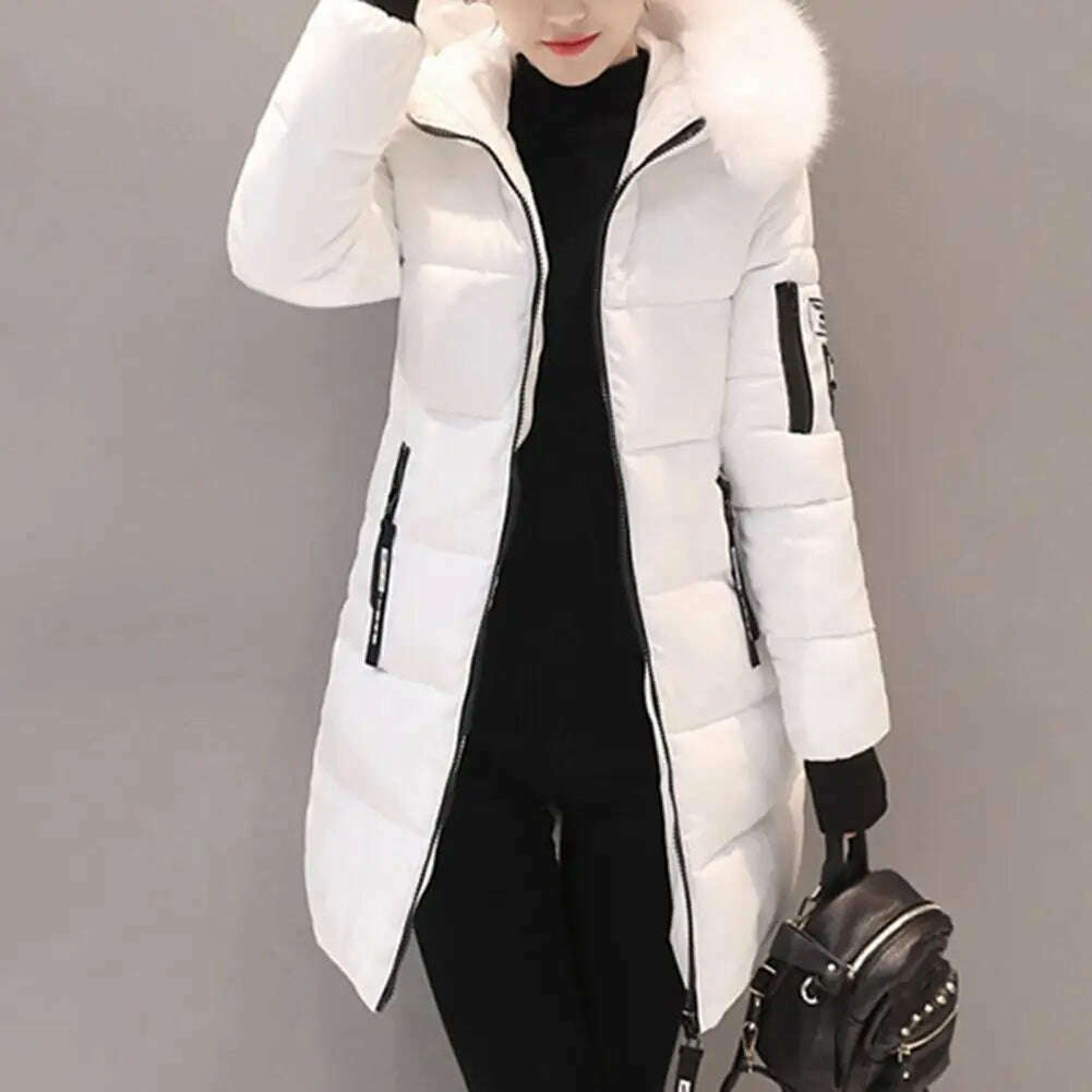 2024 Winter Coat – Fur Neckline, Cotton-Padded, Long Parka