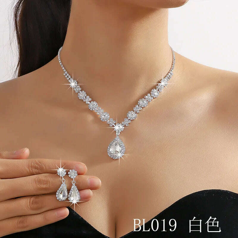 Elegant Waterdrop Rhinestone Jewelry Set