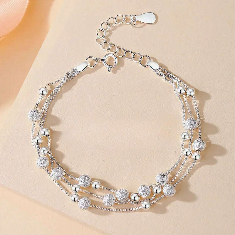 925 Sterling Silver Pearl Knots Bracelet for Women