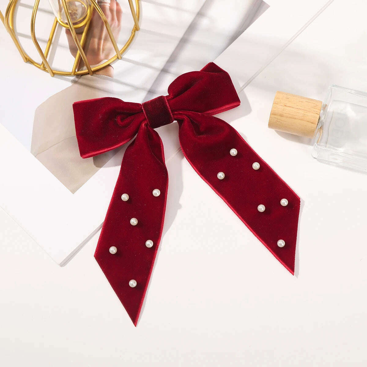 Velvet Bow Hair Barrettes for Women