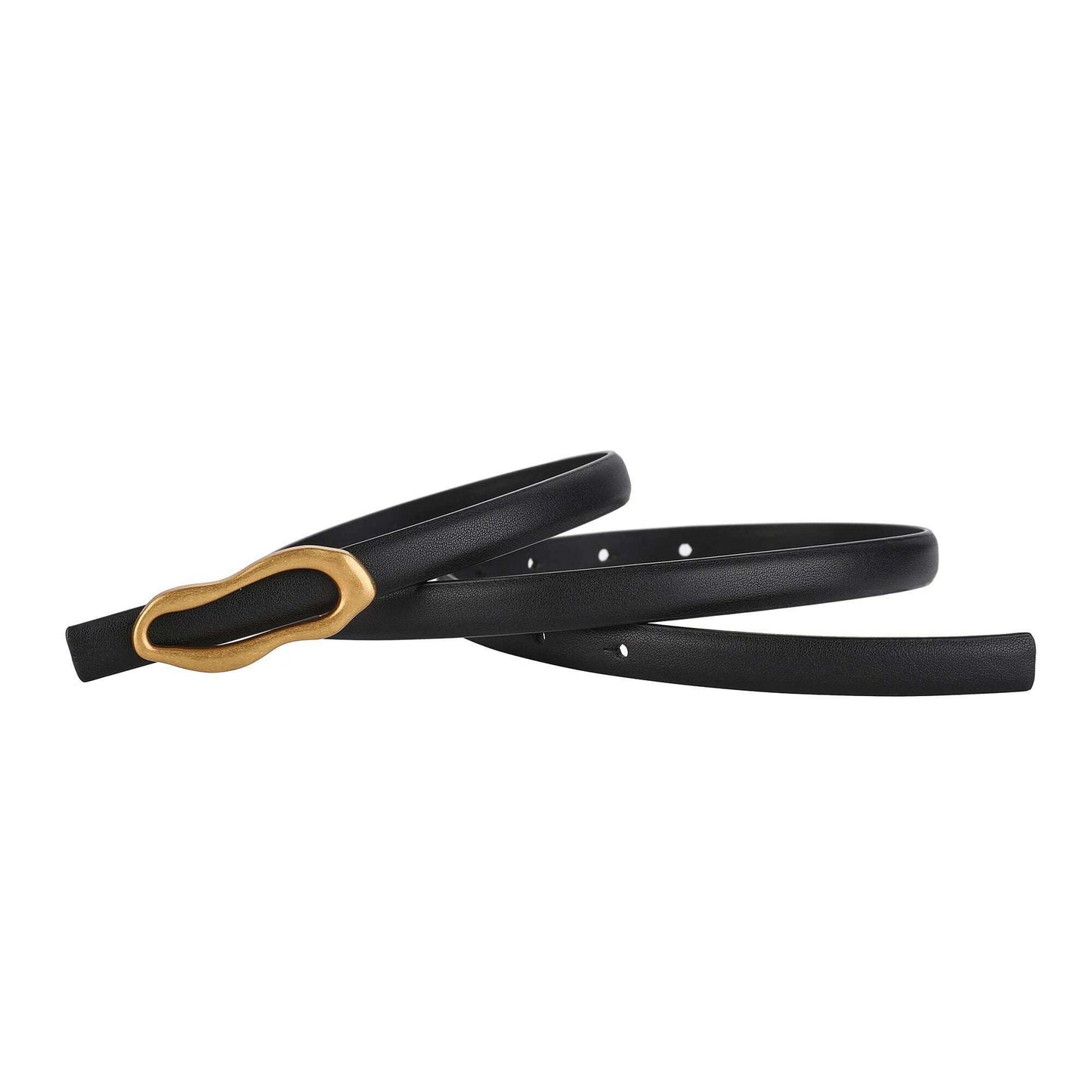 Retro Gold Designer Belt for Women with Metal Buckle