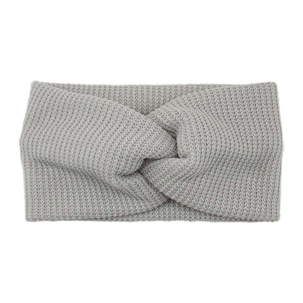Korean Winter Wide Knitting Cross Headband