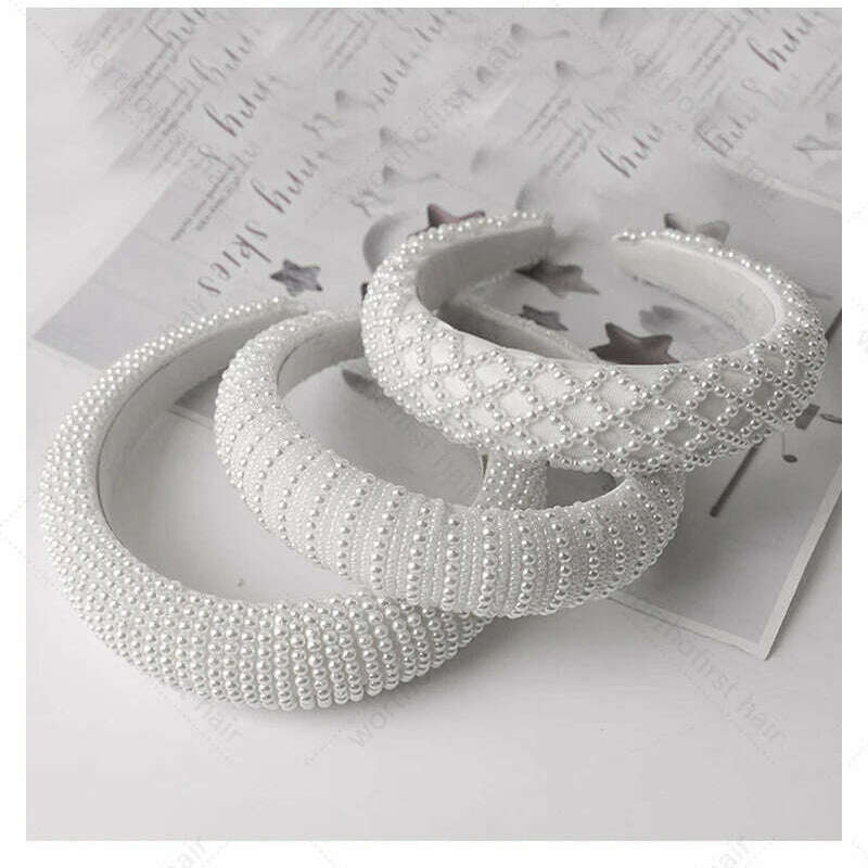 Hair Hoop with ABS Pearl Decoration for Women