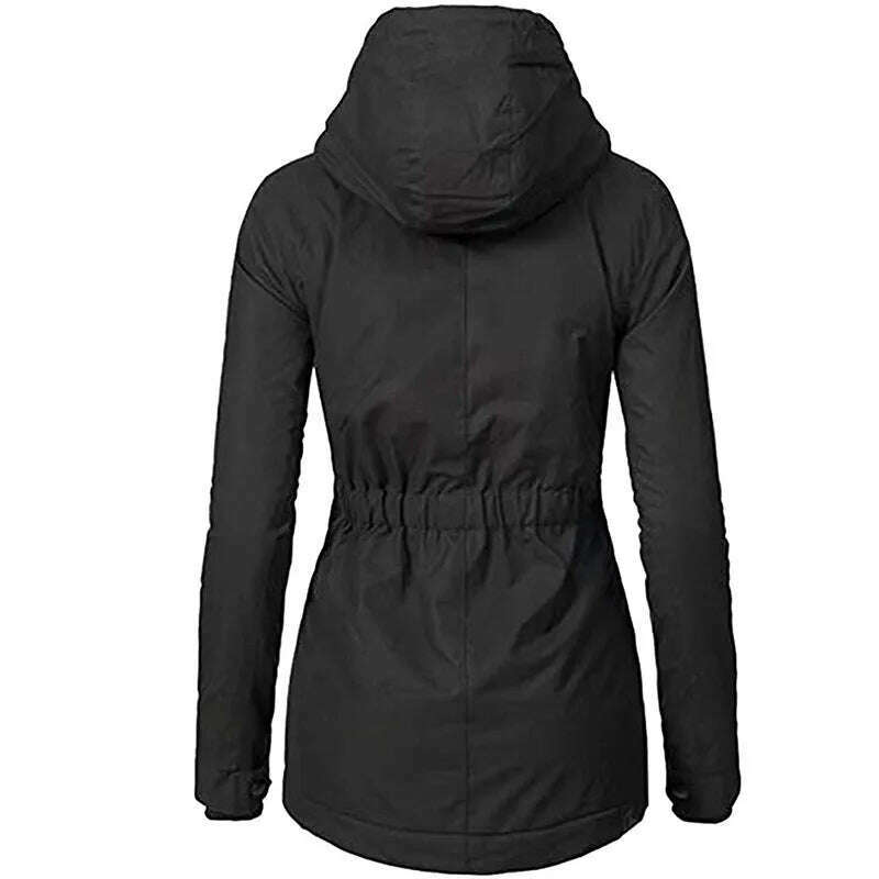 2024 Hooded Zipper Coat – Loose Fit, Pockets, Thick Parka - D&M Boutique