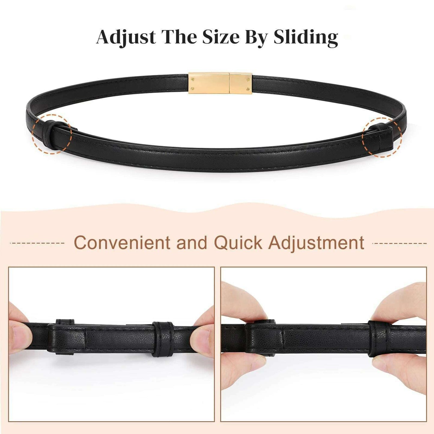 High-Quality Genuine Leather Women’s Belt with Golden Lock Buckle