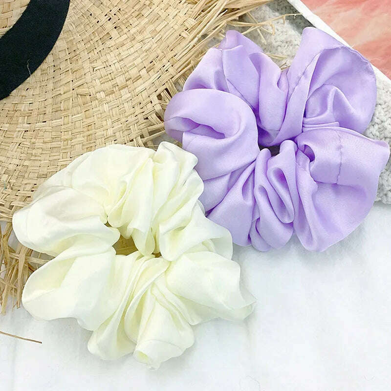 Silky Satin Hair Scrunchies for Women & Girls
