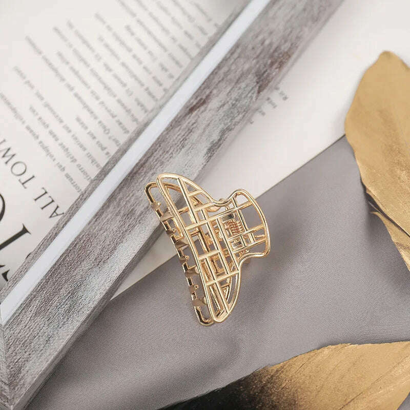 2024 Elegant Gold & Silver Geometric Metal Hair Claw