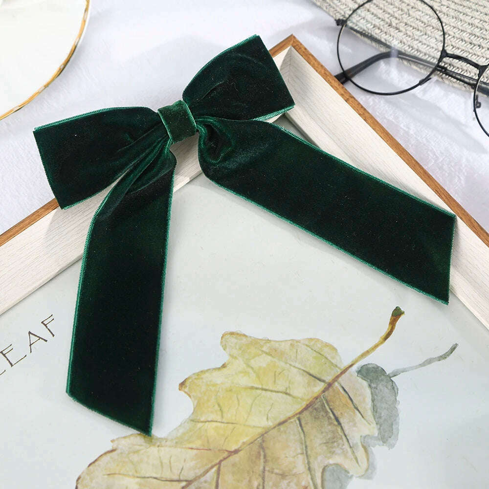 Velvet Bow Hair Barrettes for Women