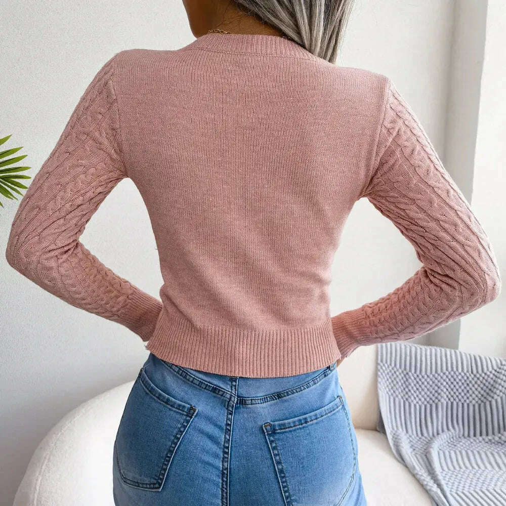 2024 Autumn/Winter Women's Sweater: Hollow Out, Long Sleeve - D&M Boutique