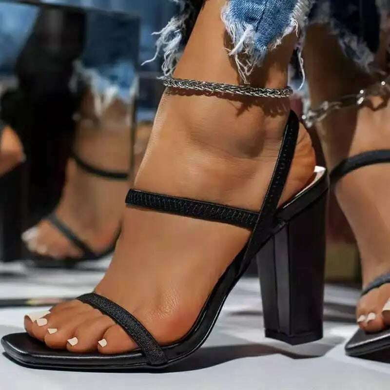 2024 Summer Large Size Square Head - Thick Heel