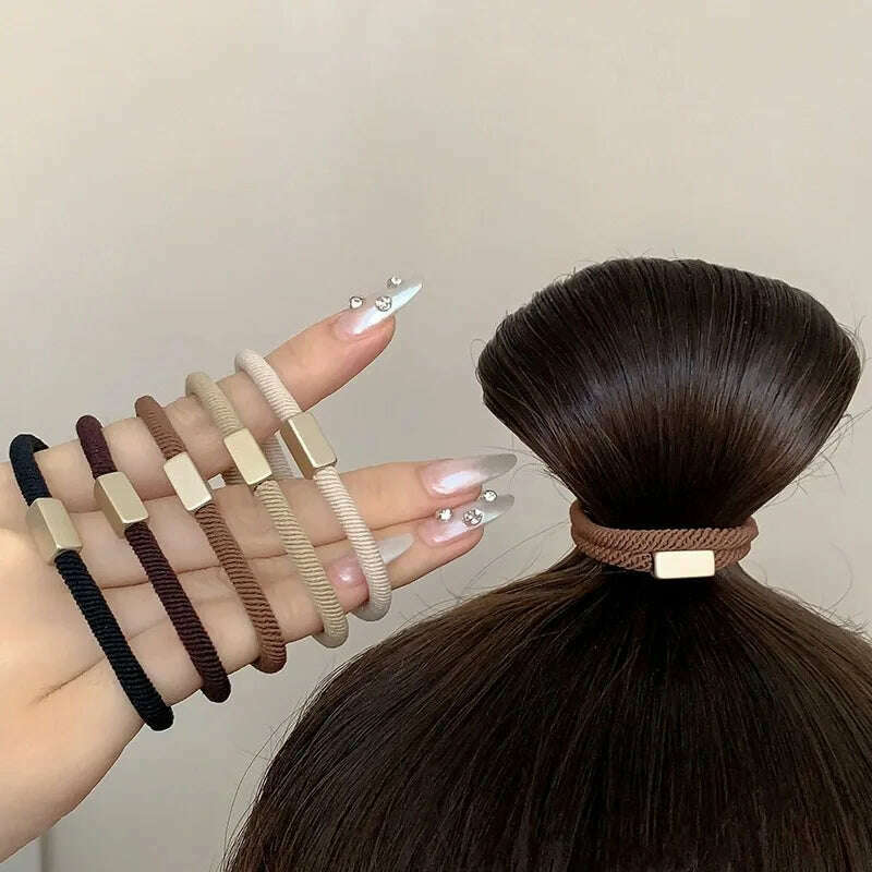 AWAYTR 5PCS Elastic Hair Bands for Women & Girls