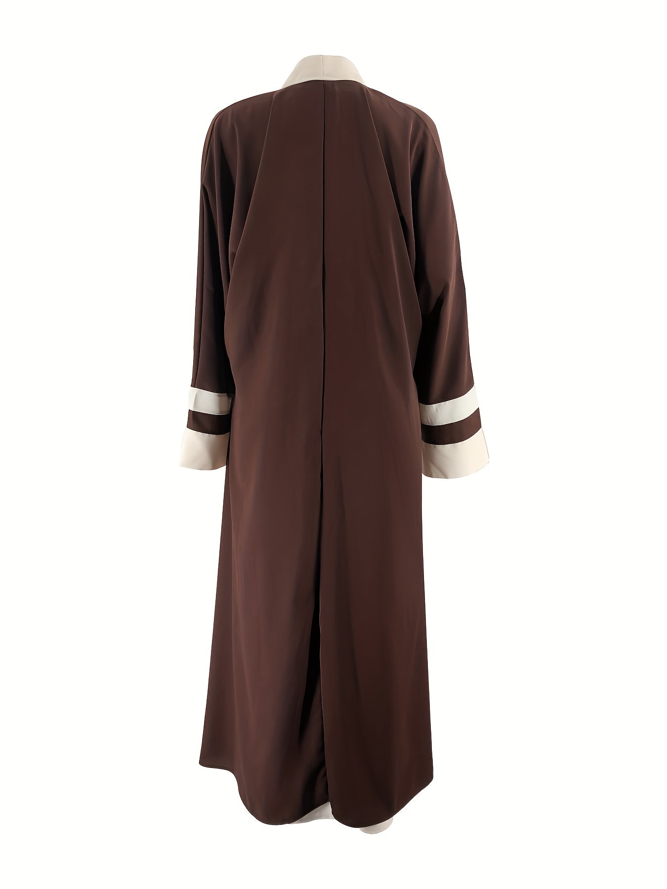 Women'S Middle Eastern Muslim Minimalist Solid Color Long Sleeveless Vest Dress + Contrast Color Long Cardigan Jacket Casual Fashion Party Vacation Versatile Two-Piece Set, Elegant Style, All-Season Wear, Modest Apparel, Eleg