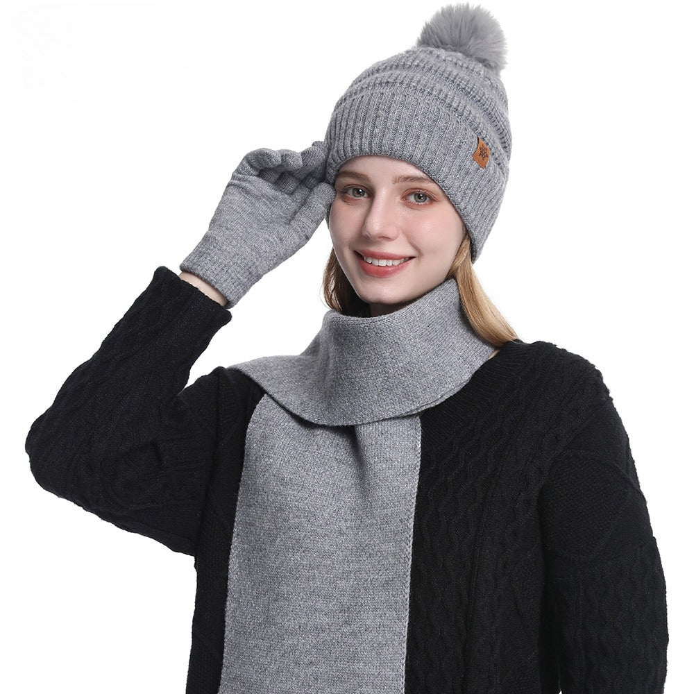 Women’s 3pcs Winter Set – Hat, Scarf & Gloves