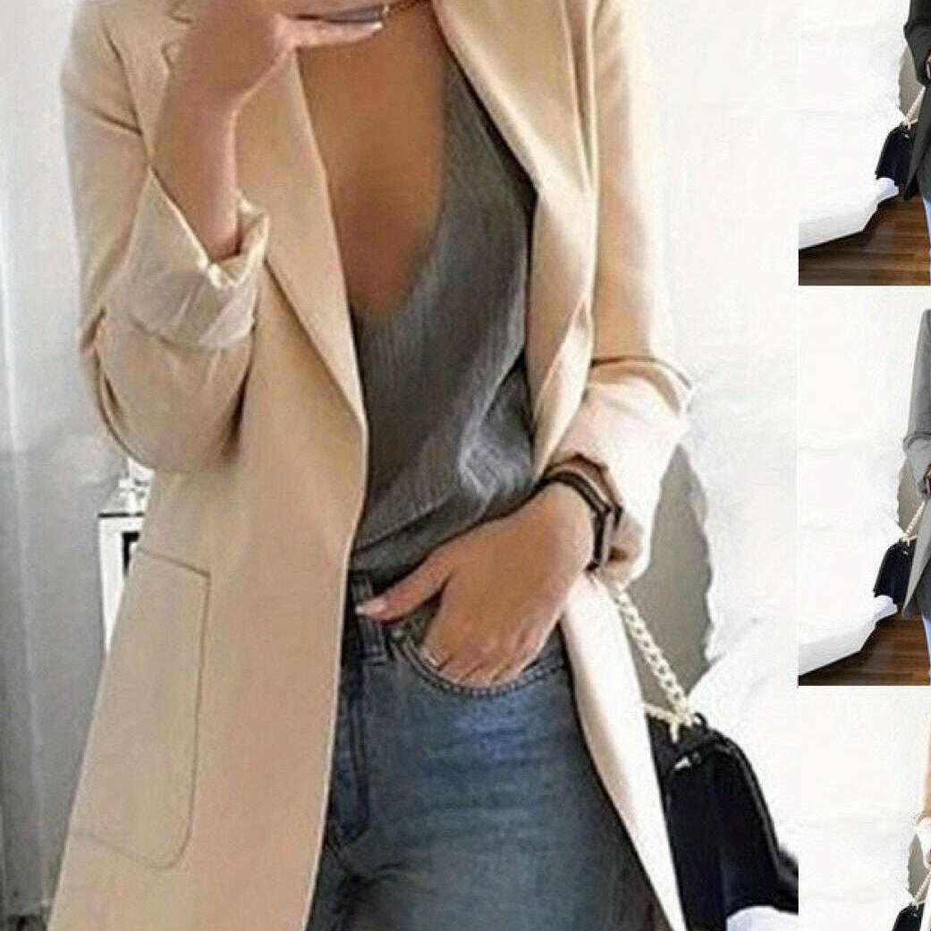 Women's Long Sleeve Blazer Jacket for Office & Casual Wear