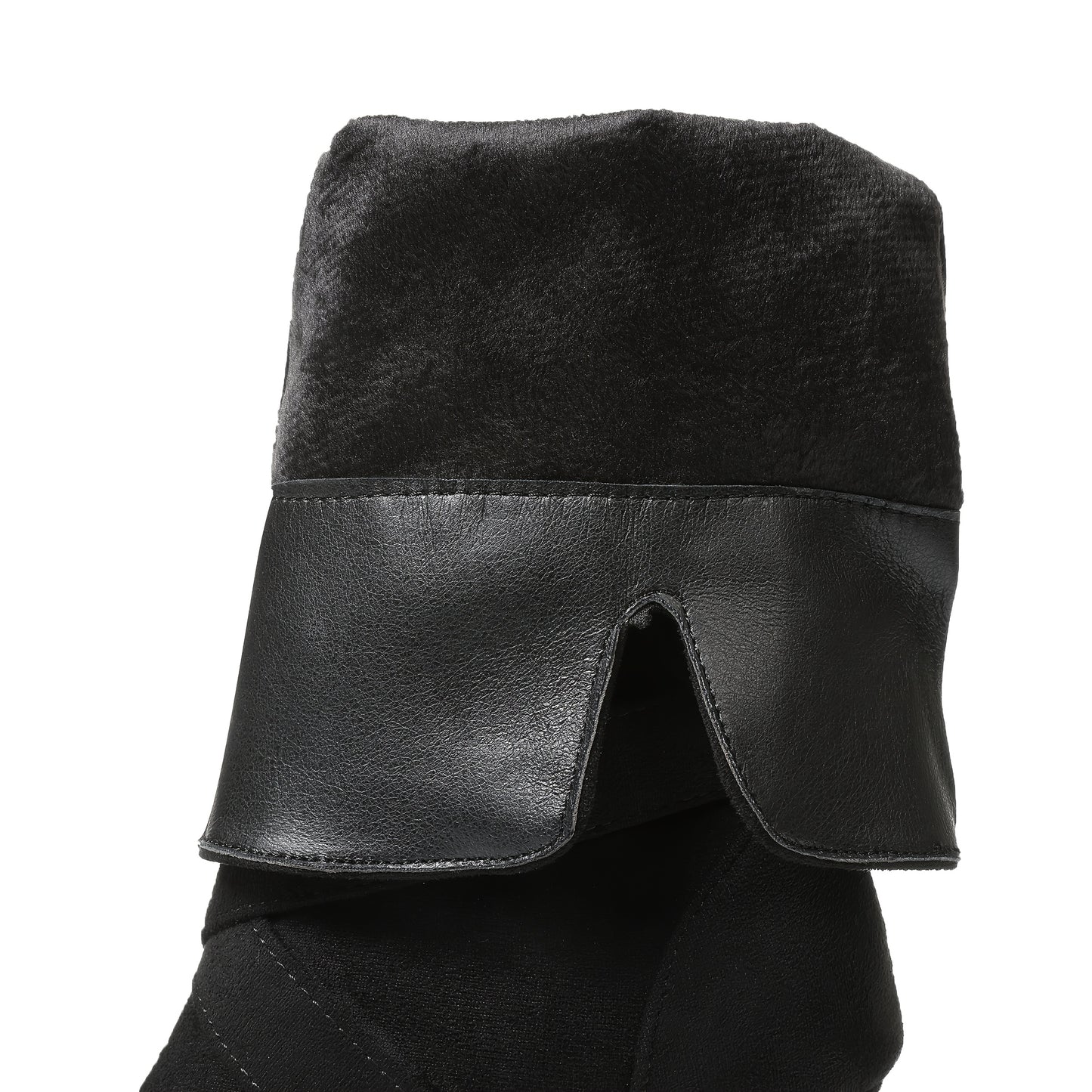 Women's Brown Retro Mid-Calf Boots - Thick High Heels, Pointed Toe, Buckle Straps, Stylish Pull-On for Party or Office, Suedelike