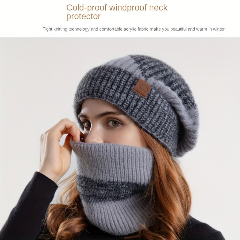 Winter Hat & Scarf Set – Women’s Plush Ear Warmer