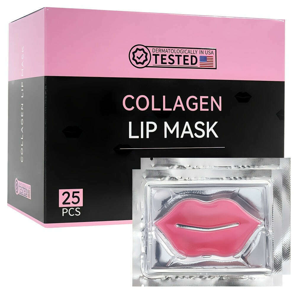 25 Pairs Daily Moisturizing Collagen Pink Lip Masks