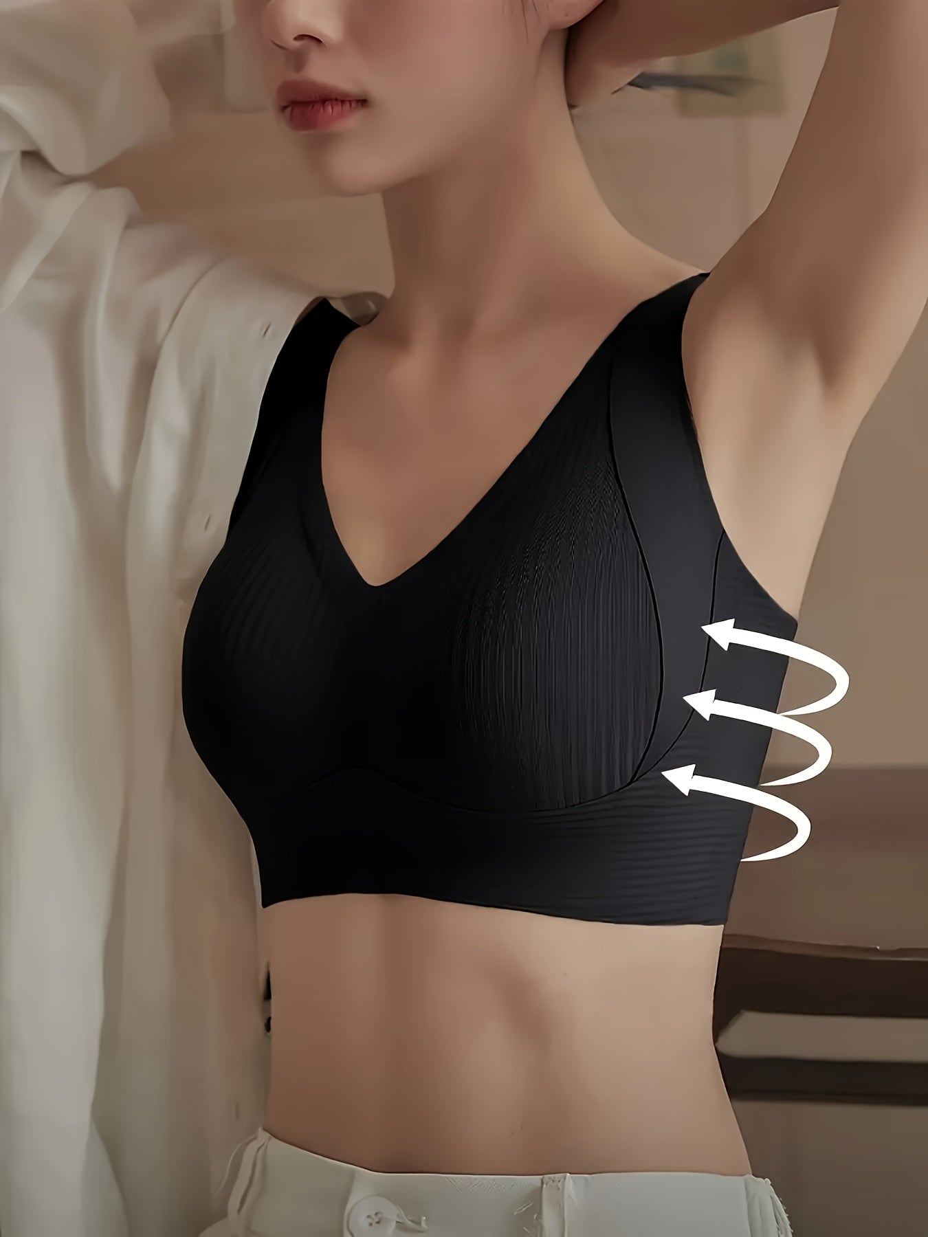 4-Pack Seamless Bras For Women - Comfortable & Breathable Wire-Free Bras with Sexy Back Lift, Wide Adjustable Shoulder Straps, High Elasticity Gathered Anti-Gravity Lifting - Daily Bra Sets For Daily Wear
